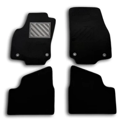 Image de Tapis de Sol pour Opel Astra H/GTC/SW 2004 à 2009 sur Mesure, antidérapant, Talonnette en Caoutchouc renforcé, Boutons Fixation