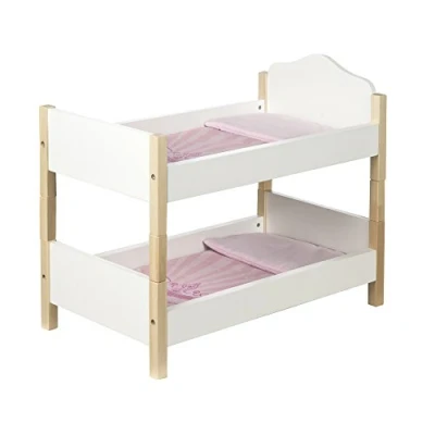 Image de roba Lit Jumeaux Poupons en Bois Scarlett Superposé pour Poupées Jumelles + 2 Couvertures Coussins Séparable Lits dès 3 Ans Blanc / Naturel