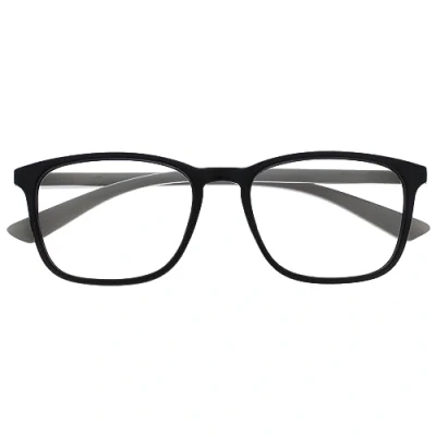Image de OPULIZE Max Lunettes de Lecture Monture Large et Rectangulaire, Forme Classique Noir Mat avec Branches Grises Hommes Femmes Unisexe R78 1 +2,00