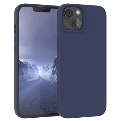 Image de EAZY Case Premium Housse Silicone pour iPhone 13 avec Protection Appareil Photo et Doublure intérieure étui en de Bumper Handy Bleu Nuit
