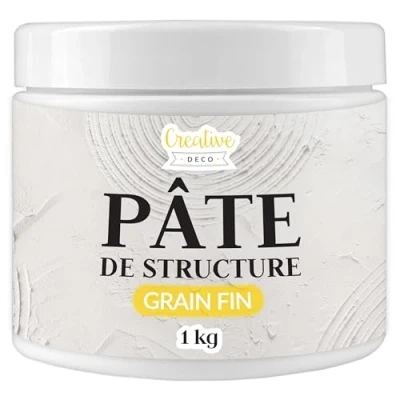 Image de Creative Deco Modeling Paste Pâte de Structure Grain Fin 1kg à Relief pour Peinture Acrylique Modelling Texturée Pate Modelage Effet 3D et Texture Art