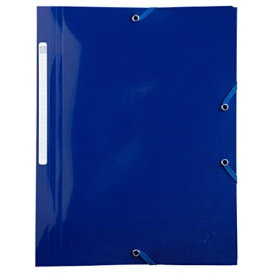 Image de Exacompta Réf. 55110E 1 chemise à élastiques Bee Blue pochette 3 rabats en polypropylène recyclé dimensions 24 x 32 cm pour documents au format A4 couleurs aléatoires