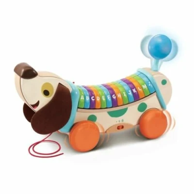 Image de VTech Mon Chien ABC Interactif, Jouet à Tirer Musical, Interactif Partiellement en Bois, Jeu d&#039;Éveil Alphabet Rigolo, Cadeau Bébé Garçon et Fille Dès 1 an Contenu Français