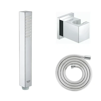 Image de Douchette GROHE Vitalio Joy Cube Stick chromé avec flexible 200 et support carré