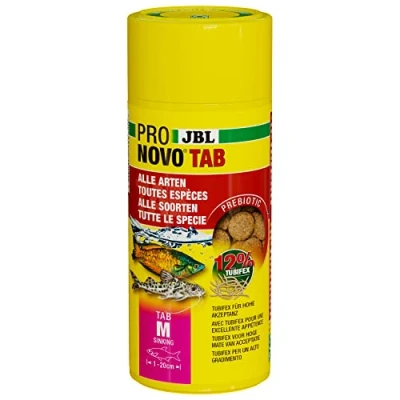 Image de JBL PRONOVO TAB, Aliment pour tous Poissons d&#039;Aquarium de 1 20 cm, Comprimés Alimentaires Poissons, taille M, 250 ml