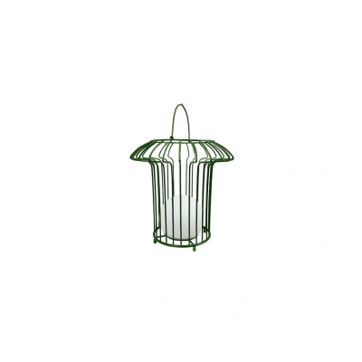 Image de Dyberg Larsen Lampe de table LED rechargeable Basket, vert, métal