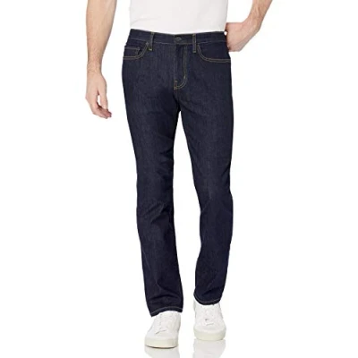 Image de Amazon Essentials Jean Ultra Extensible, Coupe Ajustée Homme, Rincé, 34W / 34L