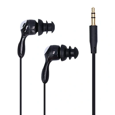Image de Lazmin112 Casque étanche IP68, écouteur à Conduction de Style Intra auriculaire avec Remplacement des Bouchons D&#039;oreille, Binaural Conception Ergonomique,pour la Natation,la Course Pied,le(le noir)