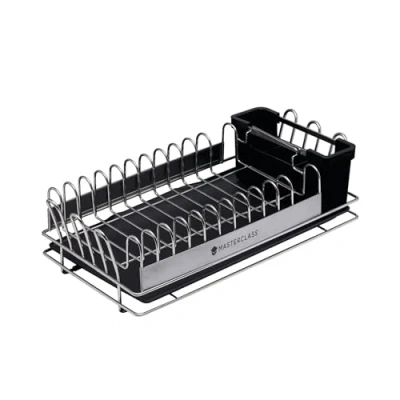 Image de Égouttoir à vaisselle compact MASTERCLASS, 41 cm x 22 12,5 cm, Noir/Argent