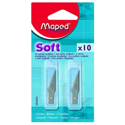 Image de Maped Lames de rechange pour scalpels Boîte 10 6 mm et Embout Standard ⌀ 2,4mm Scalpel Soft