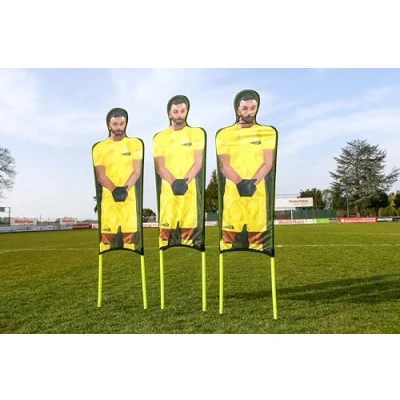 Image de Netsportique Lot de 3 mannequins Flexibles en Polyester imprimé Couleur au Choix Mannequin Coup Franc Football (Jaune)