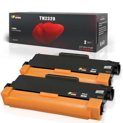 Image de Toner Experte Compatible Brother TN2320 TN2310 Noir Cartouche de Remplacement pour TN 2320 DCP L2520DW MFC L2700DW L2720DW HL L2300D L2360DN Imprimante 2 Pack
