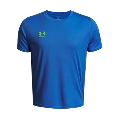 Image de Under Armour UA B&#039;s Challenger Train SS Bleu Atlantis/Jaune Haute visibilité YXS, Atlantis / Jaune visibilité, 122 128