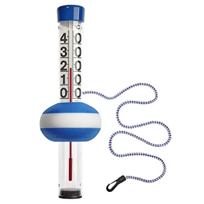 Image de TFA Dostmann Thermomètre de piscine Neptun, 40.2003, pour et étang, lecture confortable la température l&#039;eau, grand, bien lisible, bleu/Blanc