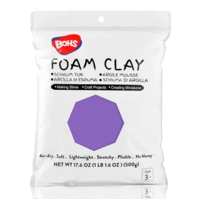 Image de BOHS Argile Mousse Violet de Modélisation Moelleuse, Douce, Autodurcissante pour Projet Scolaire, Cosplay, Fausse Cuisson, Fournitures Slime 1,1 Lbs/ 500 Grammes