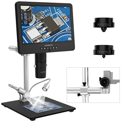 Image de LINKMICRO LM249MS Microscope numérique HDMI 10&quot; 2000X 3 lentilles Caméra de Soudure électronique Bras 13&quot; Stand Boom, UHD 2160P USB pièces Monnaie Full View Coins, Windows