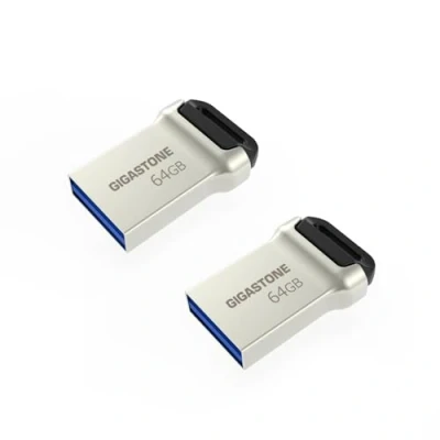 Image de Gigastone Z90 Clé USB 3.1 64 Go, Lot de 2 avec Haute Vitesse et Performance Fiable pour PC Ordinateur Mac, Compatible l&#039;interface 2.0/3.0, Fit en Métal étanche, Mini Imperméable Robuste