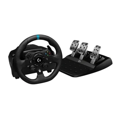 Image de Logitech G G923 Volant de Course et Pédales, Retour Force TRUEFORCE, Pédales Sensibles à la Pression, Double Embrayage, Launch Control, Design Traditionnel, pour Xbox Series XS, One, PC, Noir
