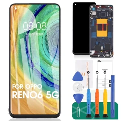 Image de TFT Pour Oppo Reno6 5G LCD Affichage Reno 6 Écran De Remplacement Tactile CPH2251 Digitizer Avec Cadre (Arrière, Pas Reconnaissance D&#039;empreintes Digitales)