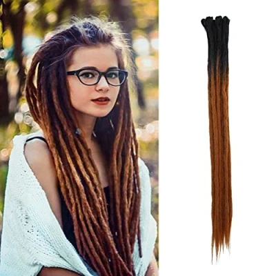 Image de Dsoar 24 Pouces Ombre Dreads Synthétiques Faits à La Main 10 Brins/Pack Crochet Reggae Locs (2 6#)