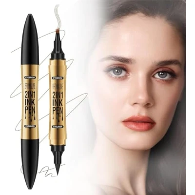 Image de SHUOHONG Microblading Crayon Sourcil, à double extrémité Coloration Sourcil Waterproof, Sourcils Maquillage, Teinture D&#039;apparence Naturelle (Gris)