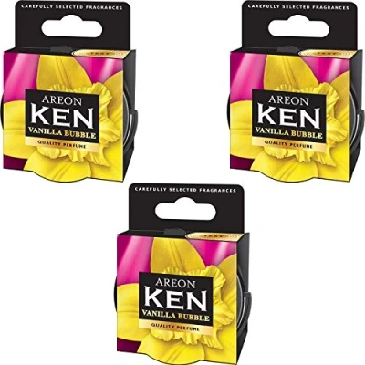 Image de AREON Ken Désodorisant Voiture Vanille Bubble Gum Maison en Pot Couvercle Ventilé Réglable 3D (Vanilla Lot de 6)