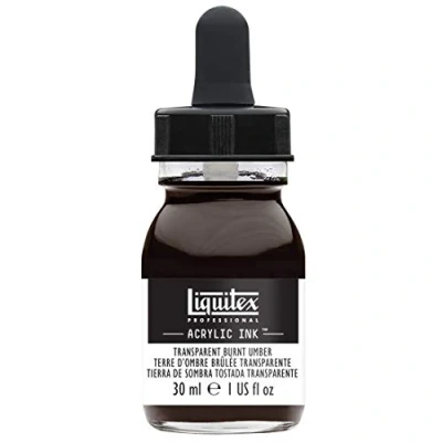 Image de Liquitex Professional Encre Acrylique Flacon Avec Pipette 30 ml Terre Dombre Brulée Transparente