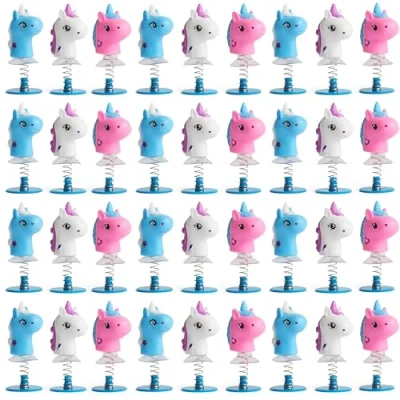 Image de THE TWIDDLERS 36 Unicorn Spring Jump Up Pop Toys for Kids, 6cm Cadeaux d&#039;anniversaire en Vrac pour Les Filles, Multipack Goody Bag Fills and Jumping Toy Gift Set, Classroom Prizes