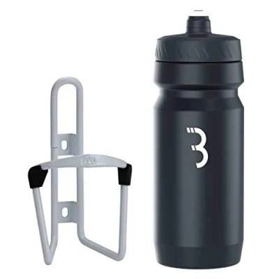 Image de BBB Porte bidon Bouteille d&#039;eau de Cyclisme 550 ML et Combinaison Cage pour vélos Ajustement Universel Mat Combo réservoir Carburant Comptank BBC 03C Mixte, Blanc/Noir Blanc,