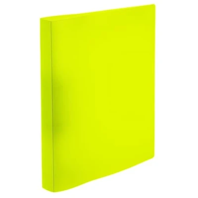 Image de HERMA Classeur A4 jaune fluo translucide fin 2 anneaux de 25 mm large en plastique avec support maintien pour l&#039;école et le bureau à robuste garçons