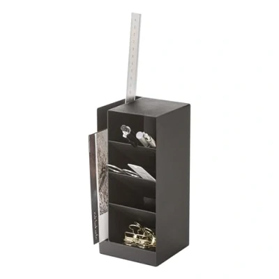 Image de Yamazaki 3320 TOWER Support de stylo, noir, Acier, minimaliste, 9 x 20 c m