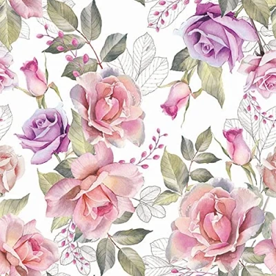 Image de Lot de 20 serviettes roses dans la plus belle forme Décoration table Decoupage Technique 33 x cm