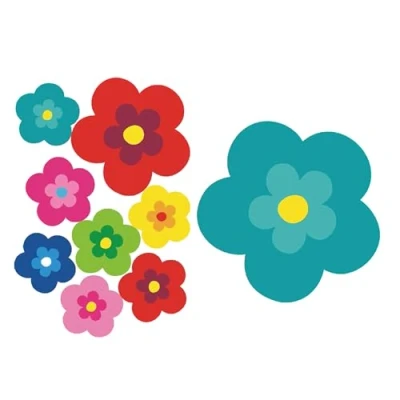 Image de tradercat Pril Lot de 8 autocollants pour voiture Motif : Fleurs Style rétro toute surface lisse Idéal votre (turquoise)