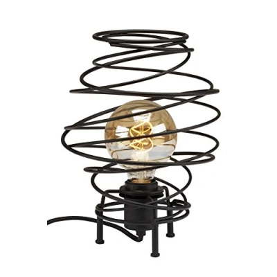 Image de BRILONER Leuchten lampe de table, table à 1 ampoule, chevet rétro, vintage, acier noir, 1x E27, maximum 60 Watt, interrupteur inclus, noire, 210x293 mm (DxH)