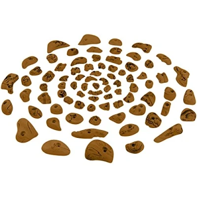 Image de ALPIDEX 80 Prises d&#039;escalade de kit débutant pour 6 à 10 m² env. Surface d&#039;escalade, Couleur:Jaune moucheté