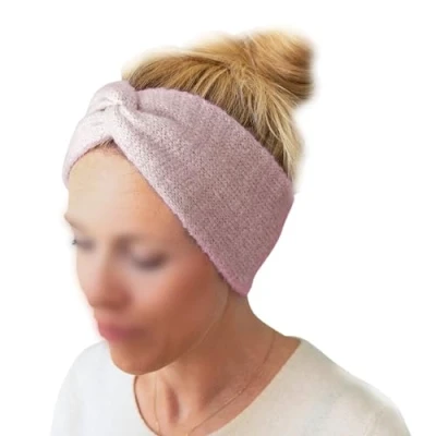 Image de Papierdrachen Élégant bandeau en tricot pour femme Rose Élastique Taille 24 x 10 cm Plat Accessoire élégant et confortable toutes les occasions
