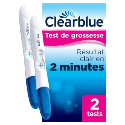 Image de Clearblue Test de Grossesse, 2 unités, Pratique Et Rapide, Fiable à Plus 99 %, Détection Précoce la résultats jusqu’à 5 jours avant le retard vos règles, L&#039;Emballage peut varier
