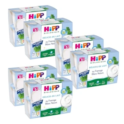 Image de Hipp Biologique Délices de Lait Fromage Blanc Nature Coupelles 4x100g Lot 6