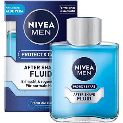 Image de NIVEA MEN Protect &amp; Care After Shave Fluid (100 ml), apaisant Shave, soin de la peau après rasage à l&#039;aloe vera et vitamine B5