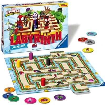 Image de Ravensburger Labyrinthe Junior Spidey &amp; Friends Jeu de société classique 2 à 4 Joueurs dès ans Mixte 20894 (Multilingue Français Inclus) Exclusivité Amazon