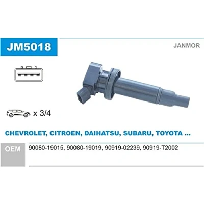 Image de JANMOR JM5018 Bobine d&#039;allumage TOYOTA: RAV4 II SUV, Celica VII Coupe, Corolla IX 3/5 portes, DAIHATSU: Terios I, Sirion II, Materia