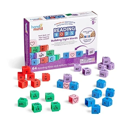 Image de Learning Resources construction de mots à reconnaître visuellement Reading Rods, apprendre lire, activités mots, cubes lettres, visuellement, CVC