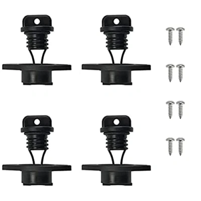 Image de haihaz,Lot de 4 Plastique Kayak Bouchon vidange,Bouchons vidange Portables pour Kayak,Bouchons universels en Noir Kayak,Bouchon avec vis