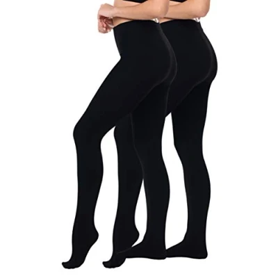 Image de 2 pièces THERMO collants pour les femmes, à l&#039;intérieur avec polaire douce et chaude noir Taille 40/42(M/L)