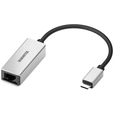 Image de Marmitek 0 Kabeladapter USB Type C RJ 45 Schwarz Silber () 8373