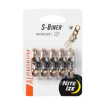 Image de Nite Ize LSBMA 29BG 5R7 Lot de 5 porte clés en aluminium avec système MicroLock Coyote