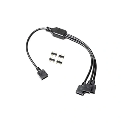 Image de EK Water Blocks Compatible Loop D RGB Splitterkabel, 3 fach Schwarz