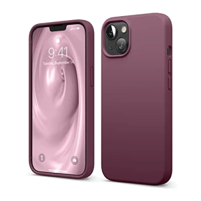 Image de elago Coque Silicone Liquide Compatible avec iPhone 13 (6.1), Case en Premium, Étui Protection Complète Cover Antichoc à 3 Structure, Microfibre Douce Empêche Les Rayures (Bordeaux)