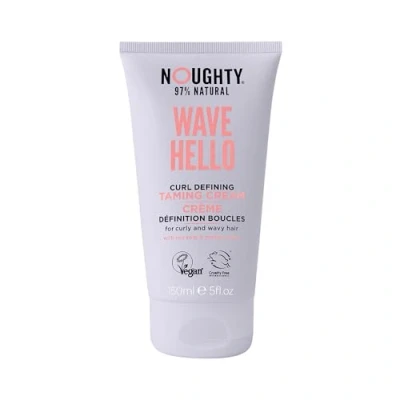 Image de Noughty Crème de Domptage Wave Hello Curl 97% naturelle, Soin capillaire végétalien sans sulfate naturel, Formule lissante riche en vitamines pour cheveux bouclés et ondulés, 150ml