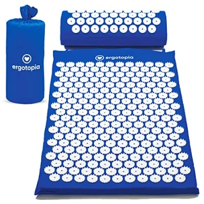 Image de Ergotopia Tapis Acupression Champ de Fleurs pour Favoriser la Relaxation et Circulation Sanguine Massage avec Coussin d&#039;Acupression Inclus Housse en Coton Lavable 42 x 68 cm